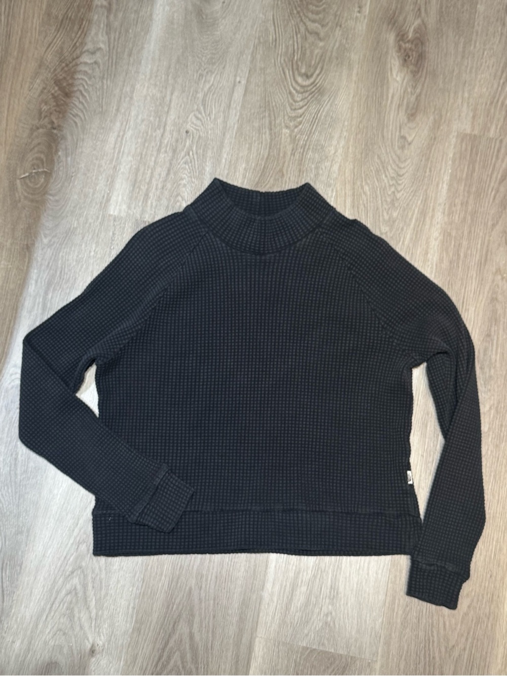 The North Face Black Waffle-Knit Mockneck Sweater